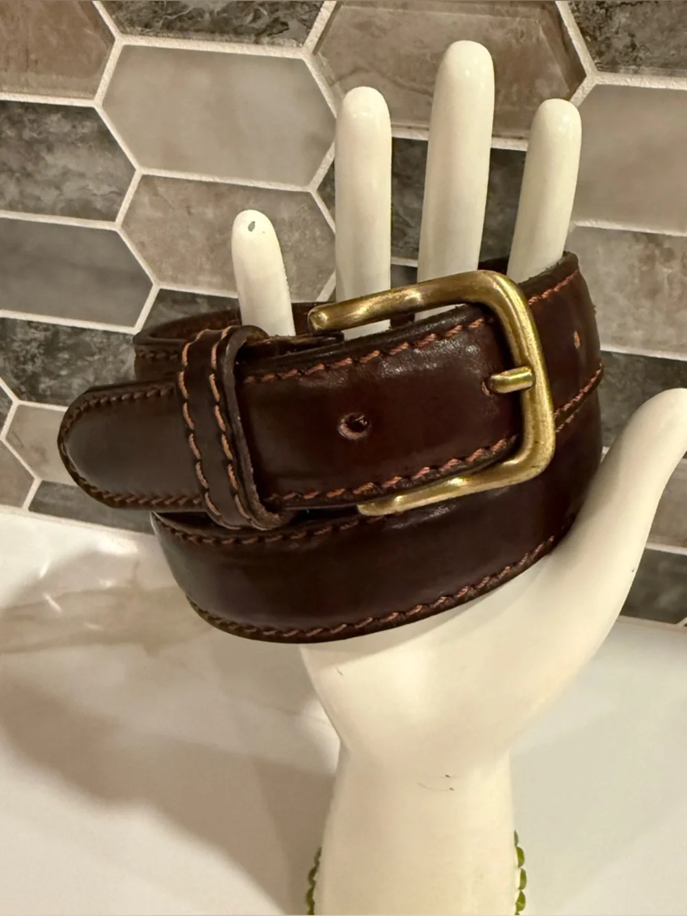 Vera Pelle Italian Leather Belt - 30
